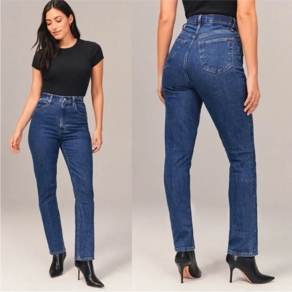 Abercrombie & Fitch Curve Love Jeans 90s slim straight ultra high rise - Picture 2 of 12
